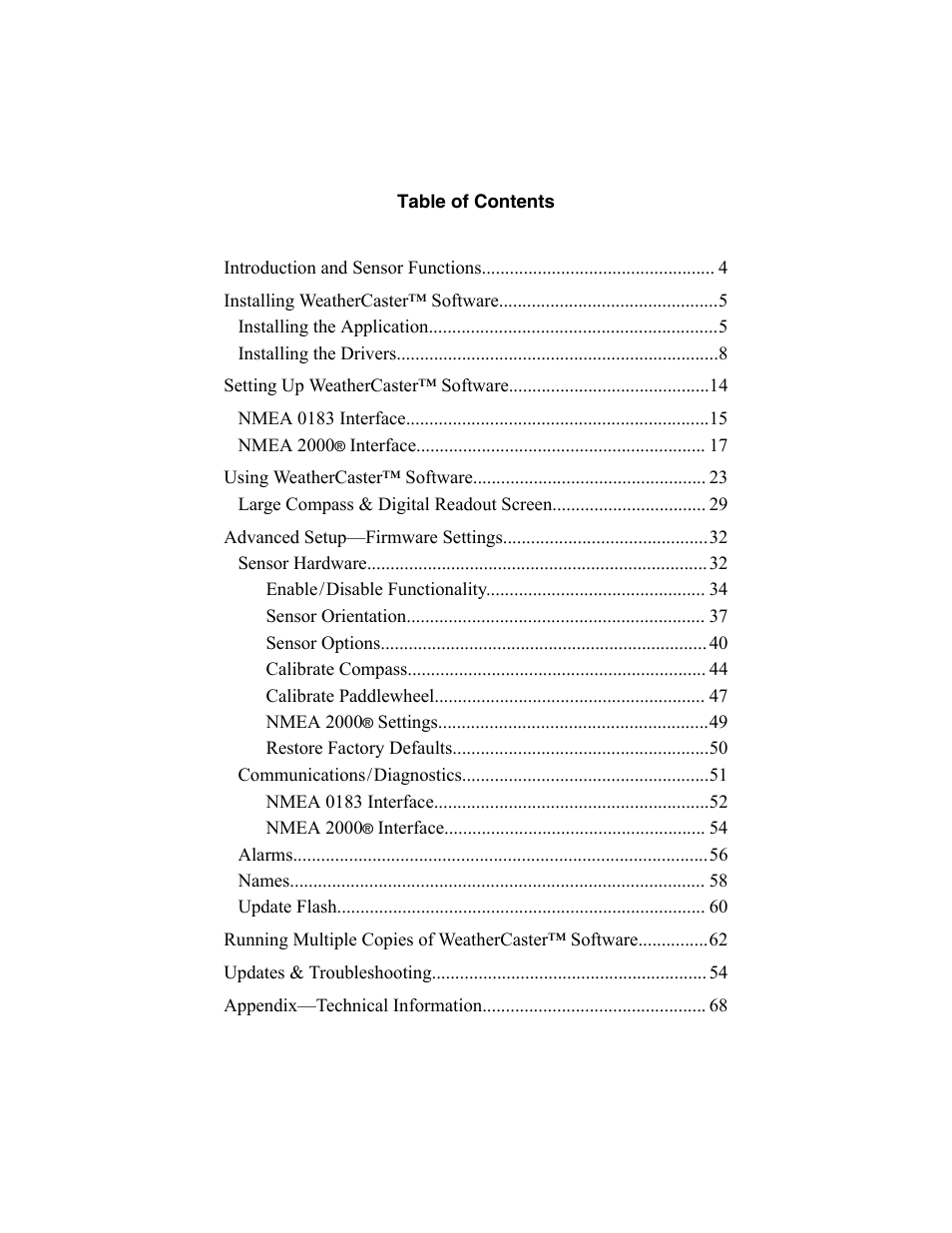 Airmar WeatherCaster™ Software User Manual | Page 3 / 69