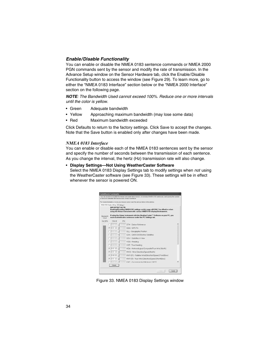 Airmar WeatherCaster™ Software User Manual | Page 34 / 69