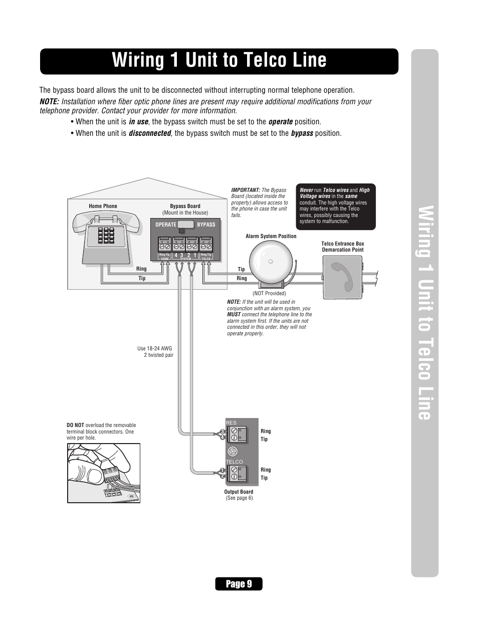Wiring 1 unit to telco line, Page 9 | Chamberlain EL2000 User Manual | Page 11 / 32