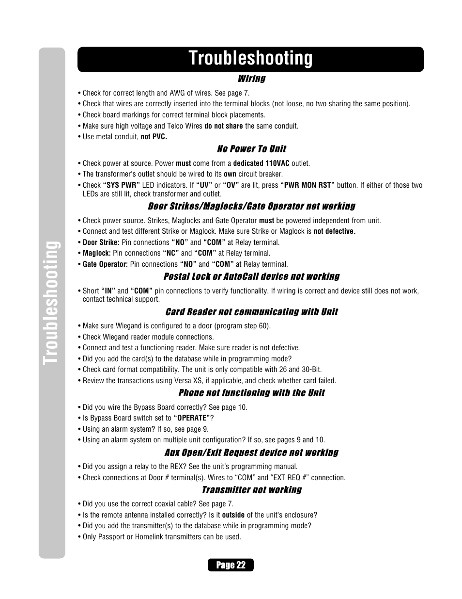 Troubleshooting | Chamberlain EL2000 User Manual | Page 24 / 32