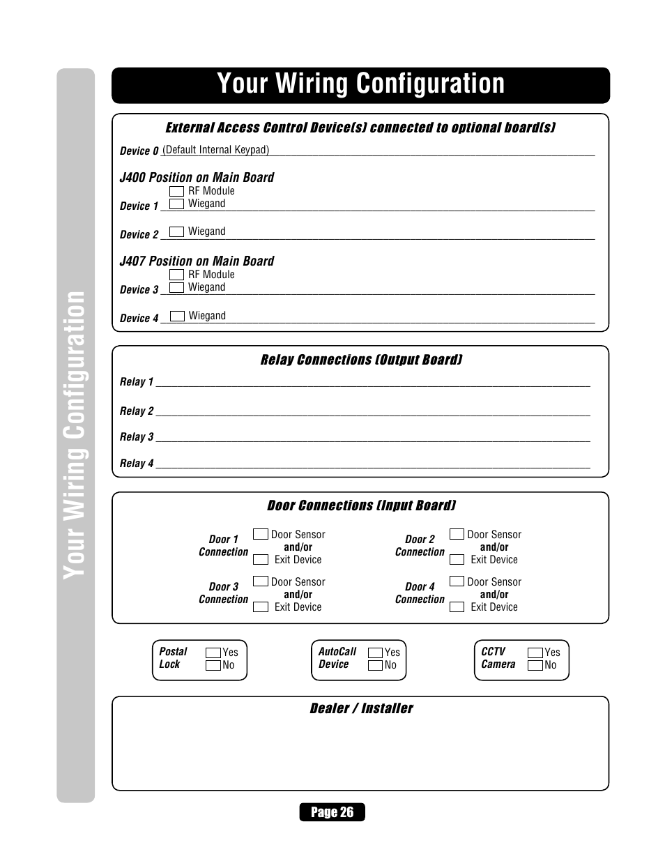 Your wiring configuration | Chamberlain EL2000 User Manual | Page 28 / 32