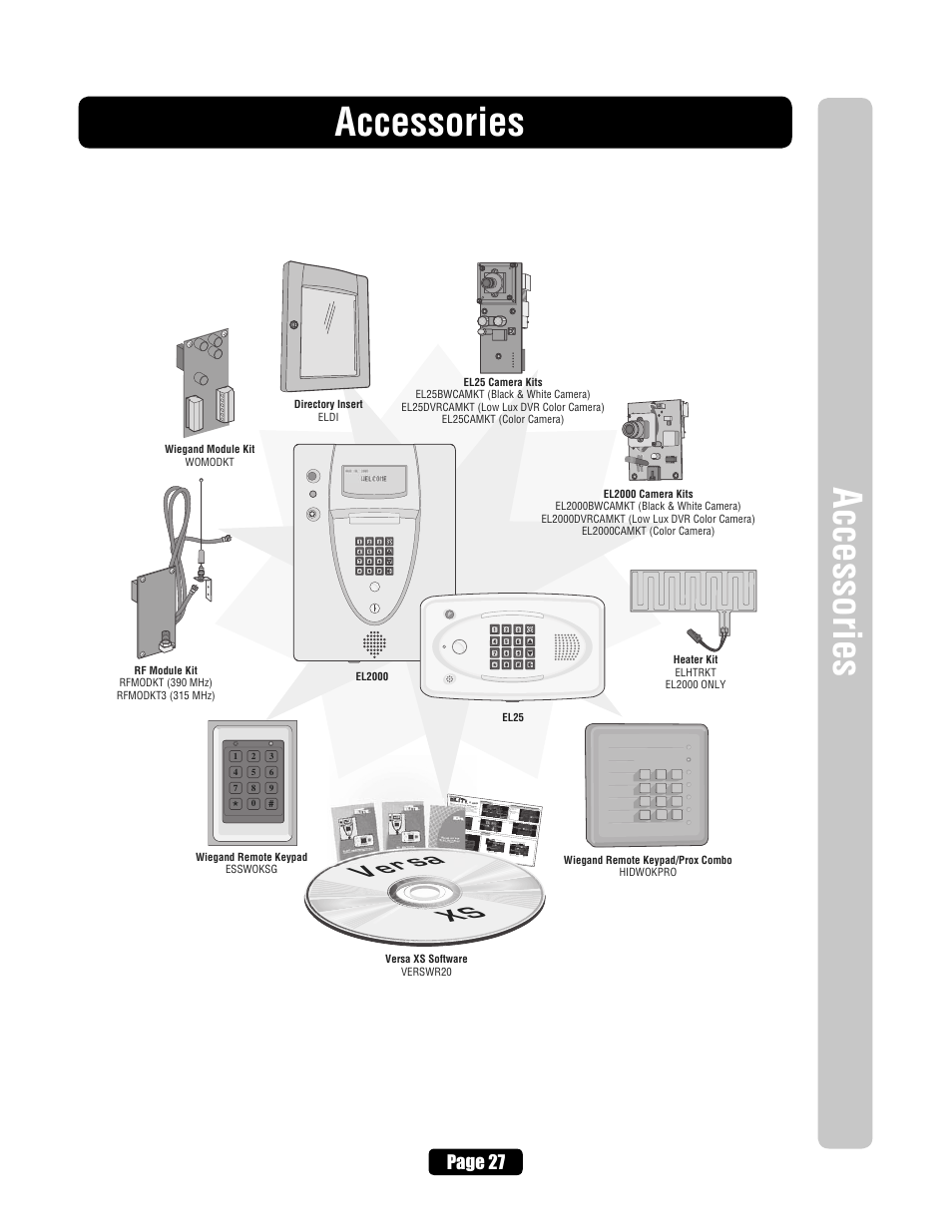 Accessories, Re v sa, Page 27 | Chamberlain EL2000 User Manual | Page 29 / 32