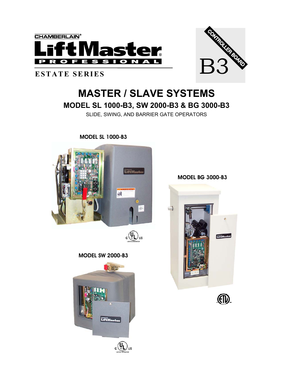 Chamberlain SL 1000-B3 User Manual | 36 pages