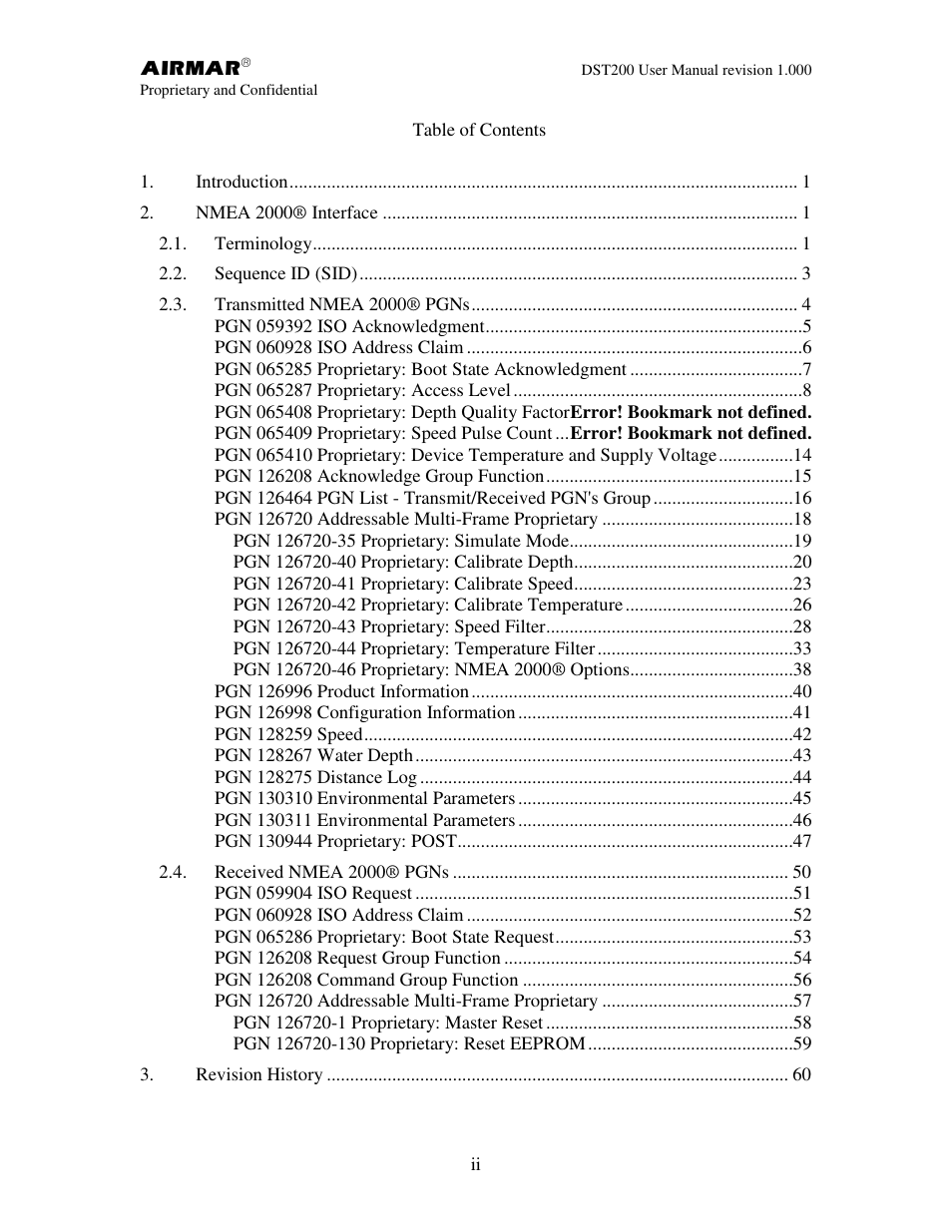 Airmar NMEA 2000® Depth, Датчики User Manual | Page 2 / 62