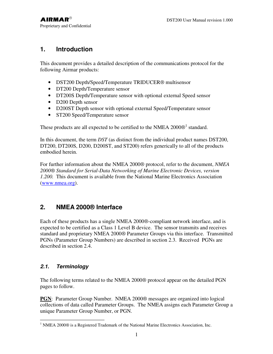 Airmar NMEA 2000® Depth, Датчики User Manual | Page 3 / 62