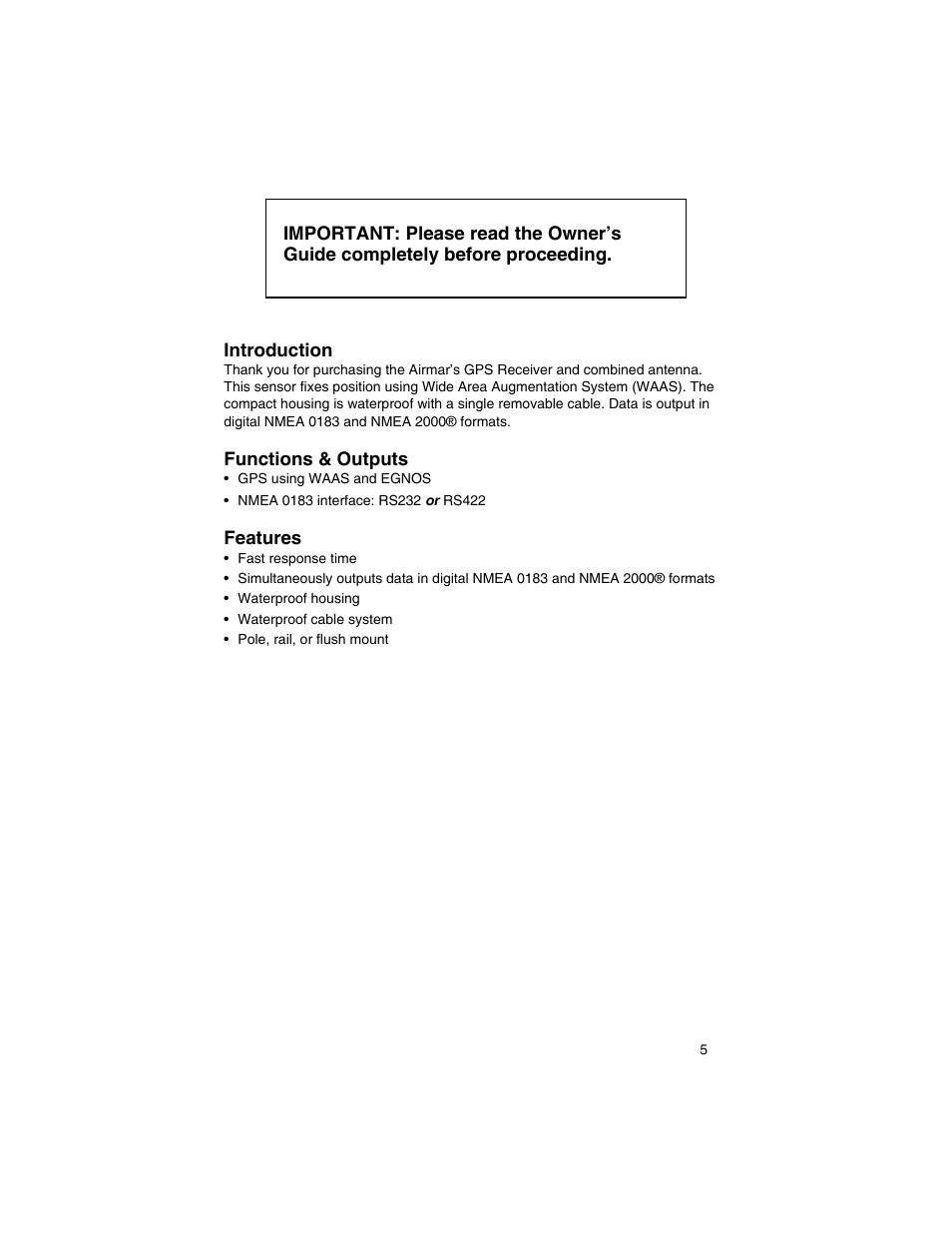 Airmar G2183 GPS User Manual | Page 5 / 16