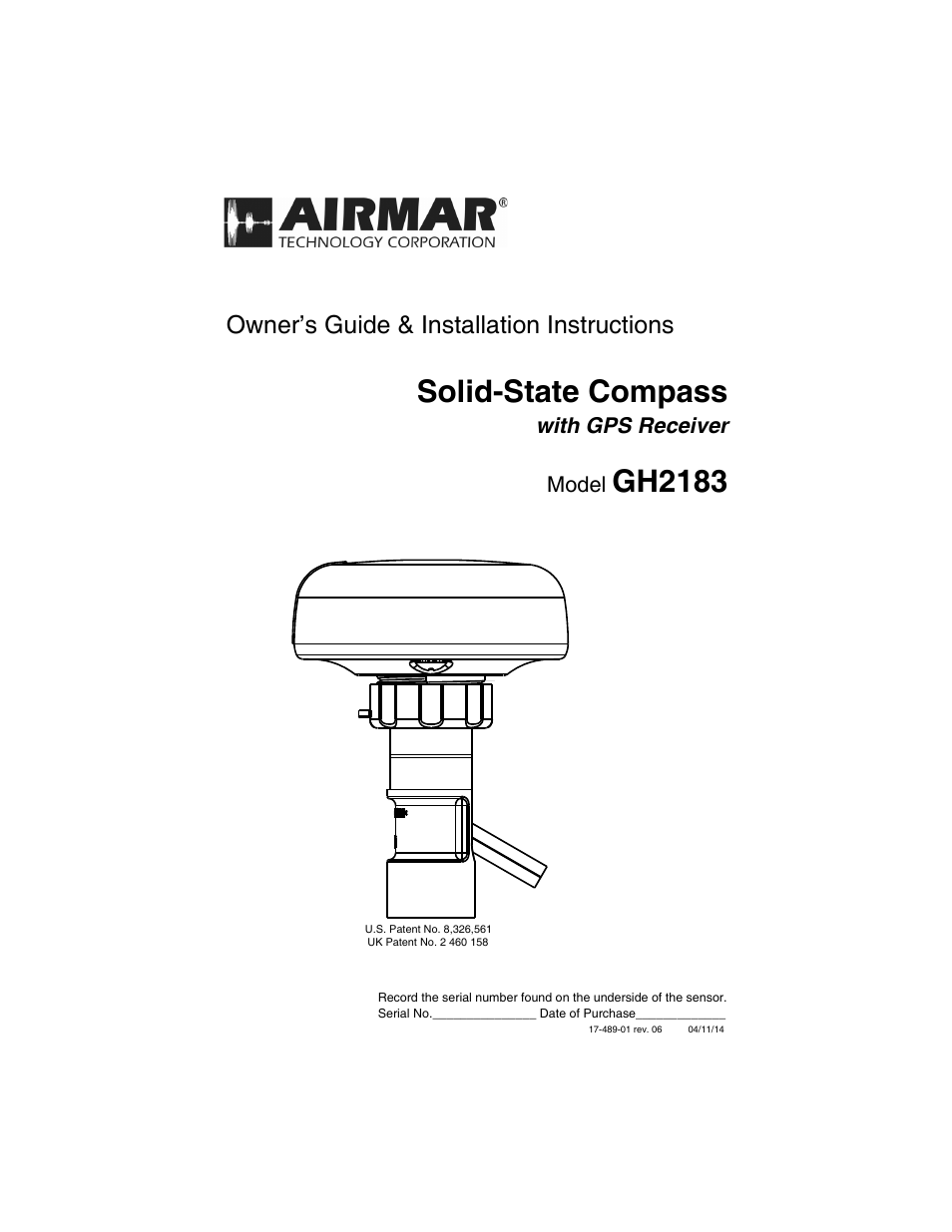 Airmar GH2183, GPS & Heading Sensor User Manual | 16 pages