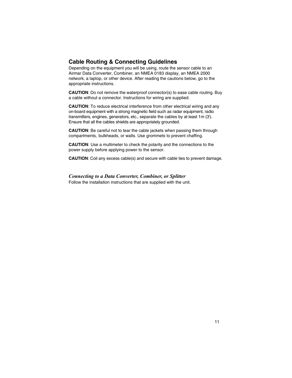 Airmar GH2183, GPS & Heading Sensor User Manual | Page 11 / 16