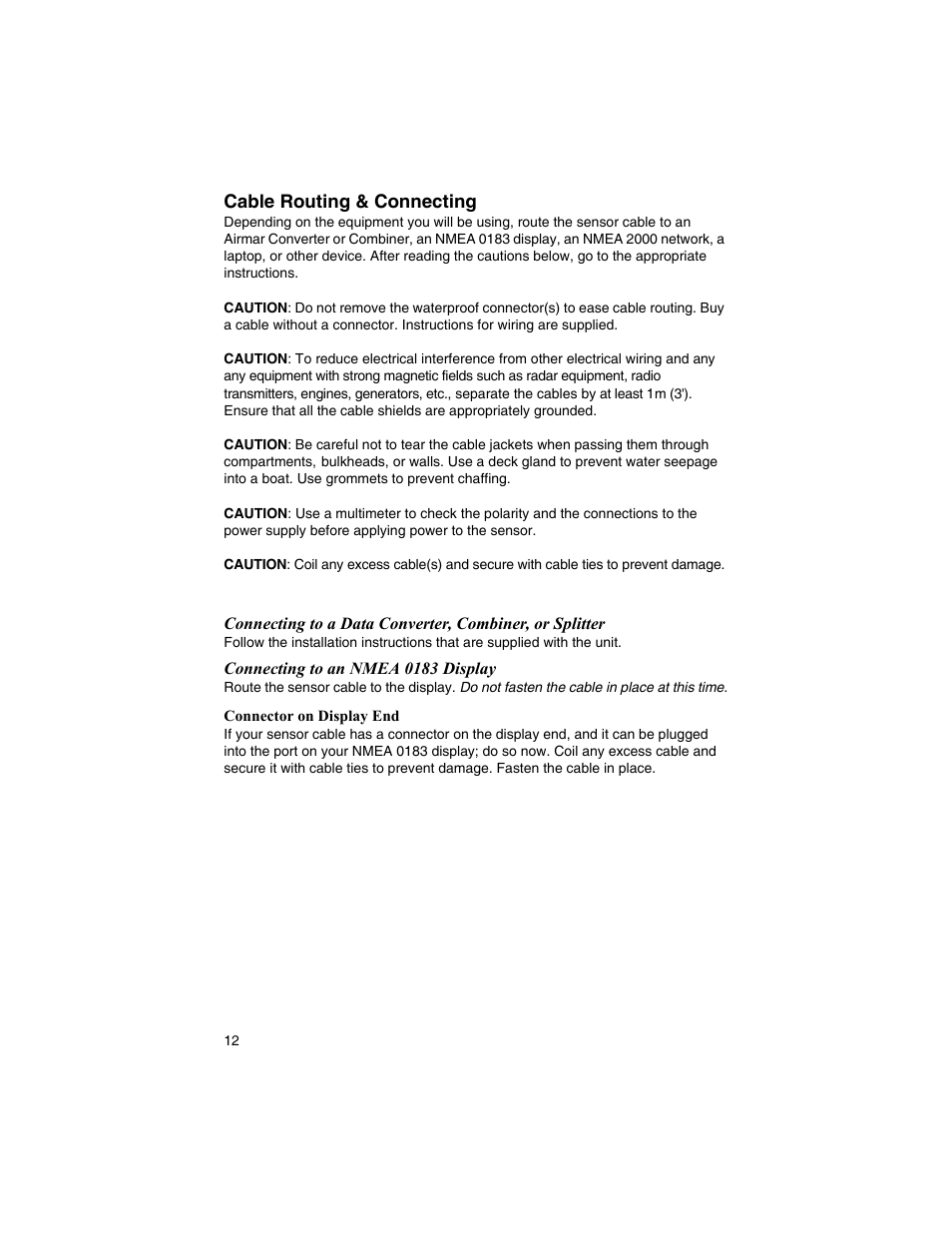 Airmar H2183—Heading Sensor User Manual | Page 12 / 16