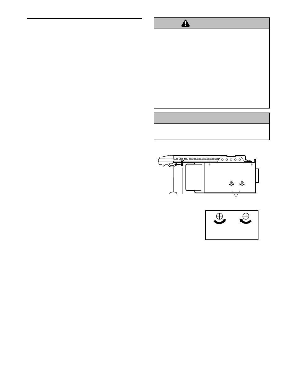 Adjustment section, 1)up and down limits, Warning | Caution, Adjustment step 1 | Chamberlain 7220 1/2HP User Manual | Page 28 / 40