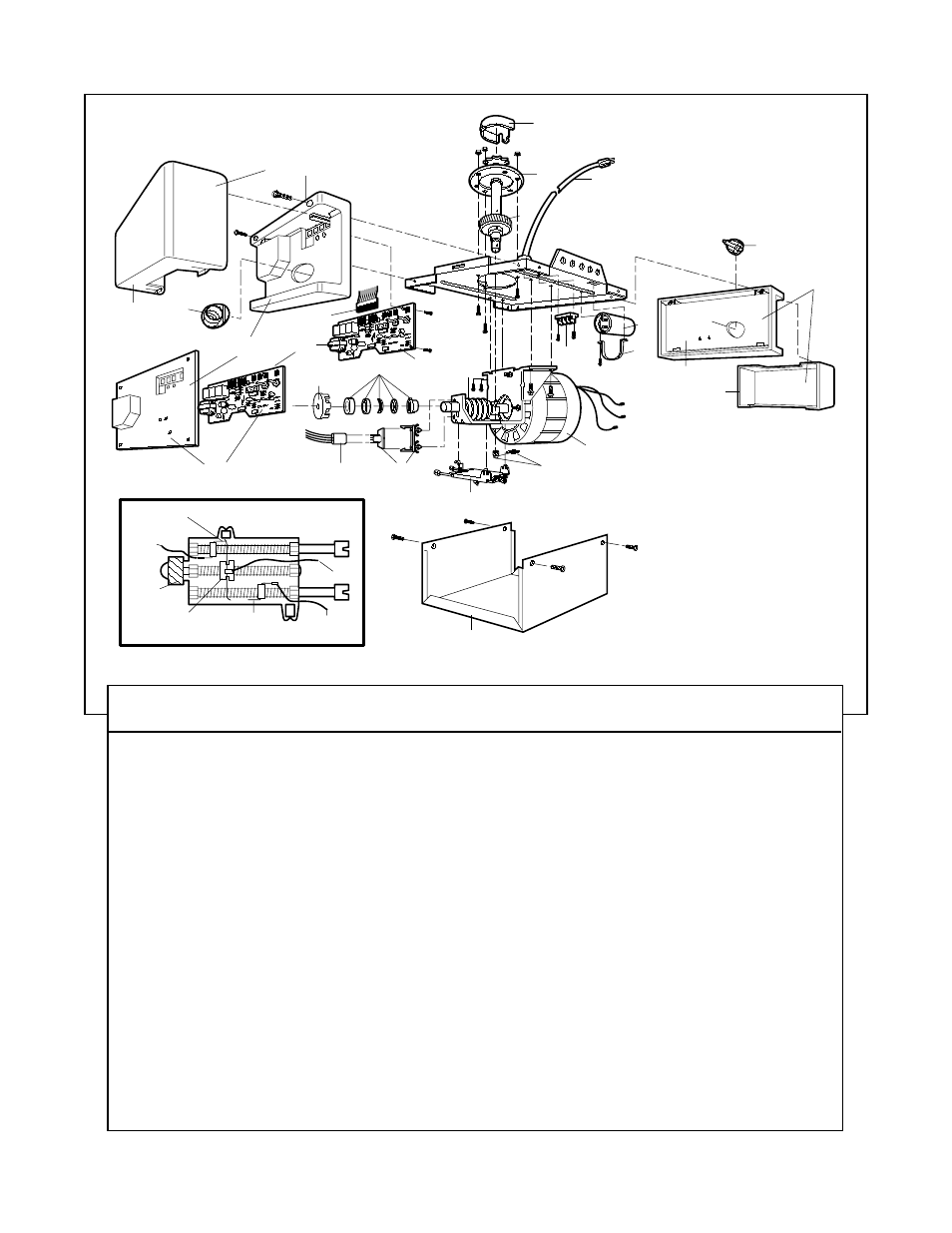 Motor unit assembly parts | Chamberlain 7220 1/2HP User Manual | Page 38 / 40