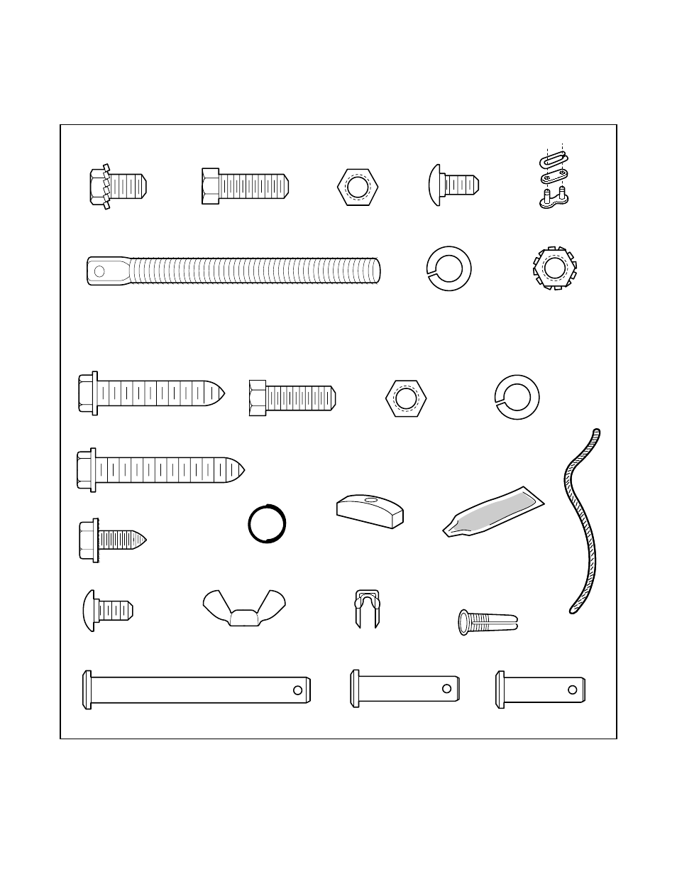 Hardware kits, Hardware inventory, Assembly hardware installation hardware | Chamberlain 7220 1/2HP User Manual | Page 7 / 40