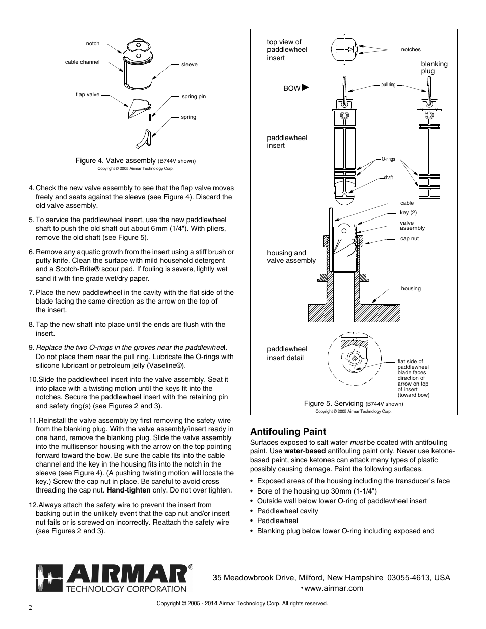 Antifouling paint | Airmar B744V User Manual | Page 2 / 2