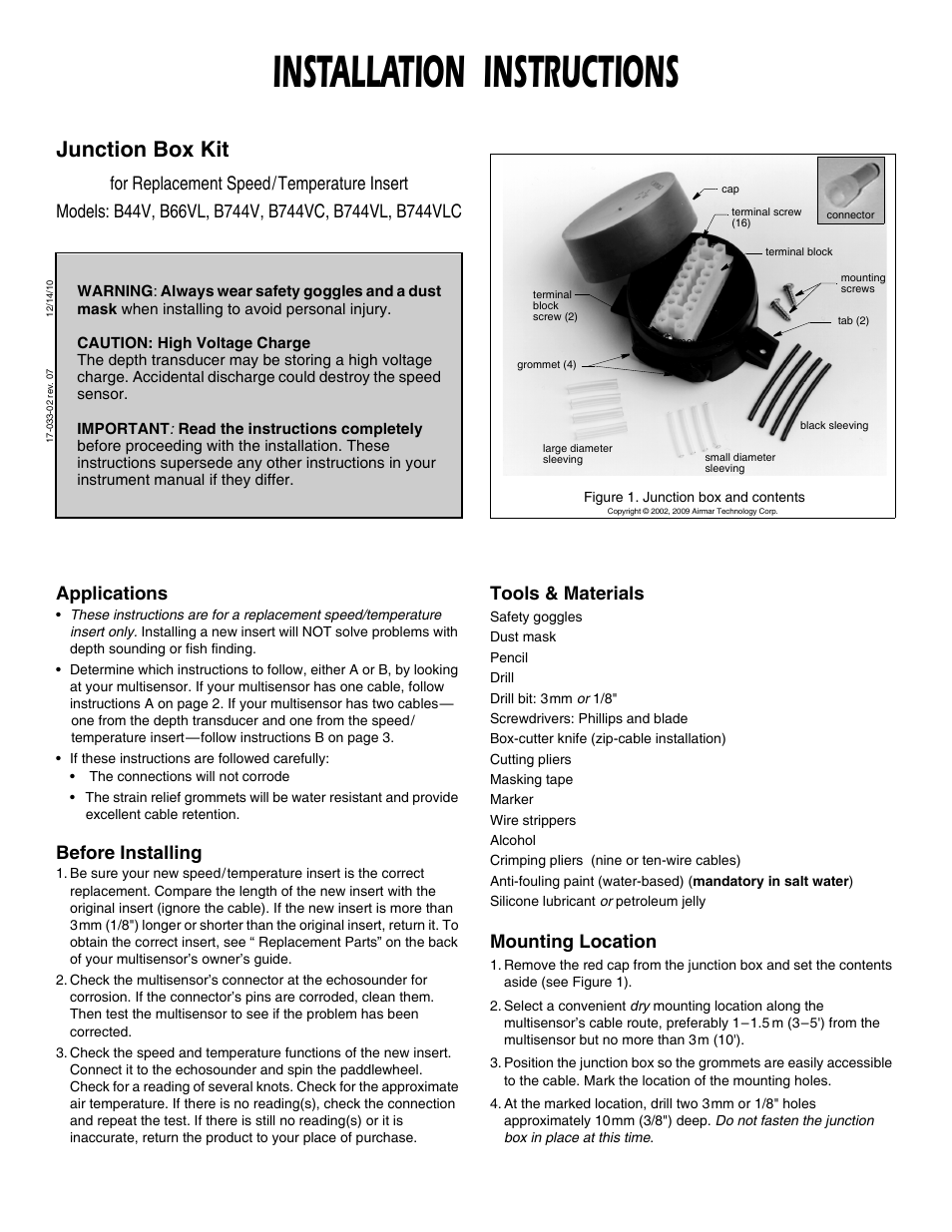 Airmar B744V User Manual | 4 pages