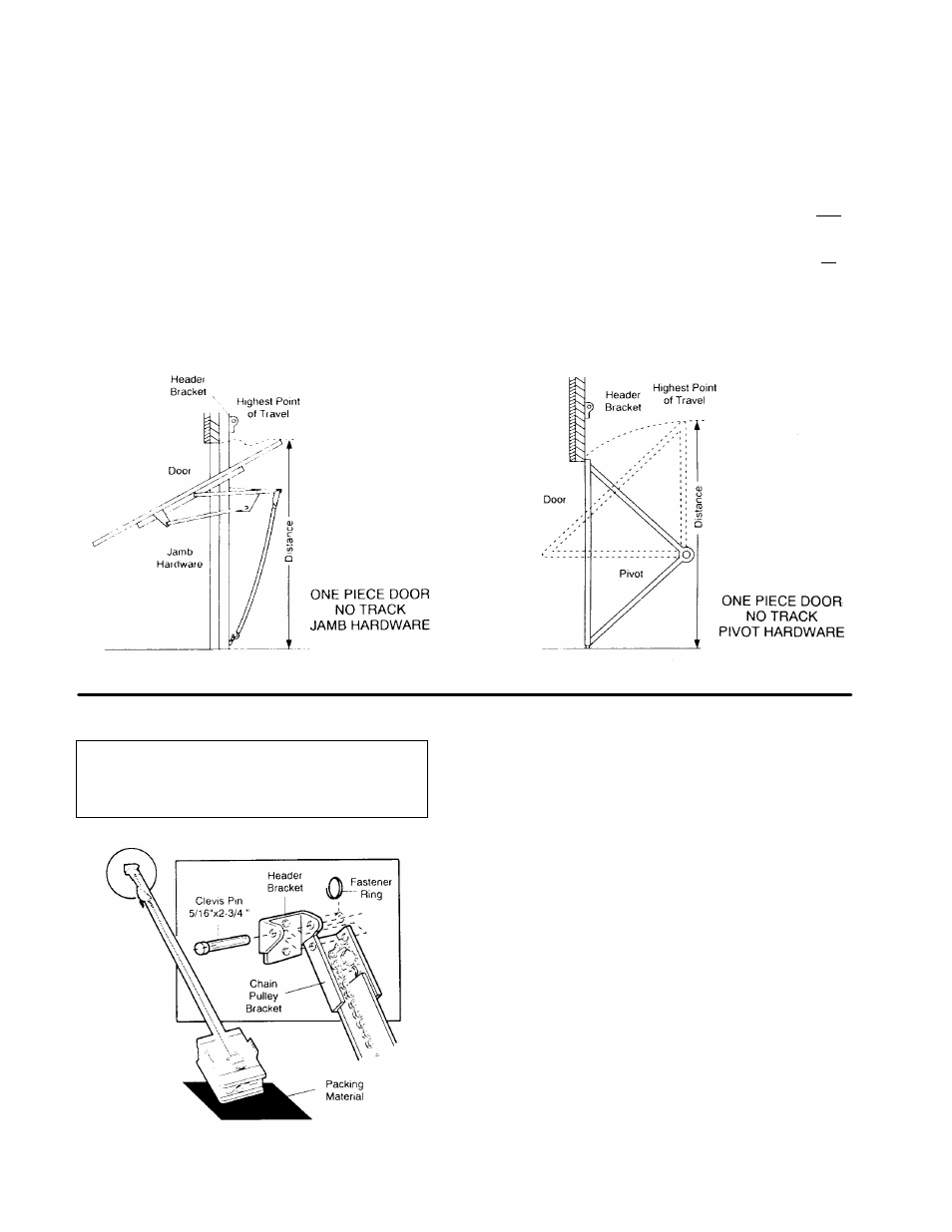 One-piece door without track, 2) attach the t-rail to header bracket, Installation step 2 | Chamberlain 1145-1/3HP User Manual | Page 11 / 28