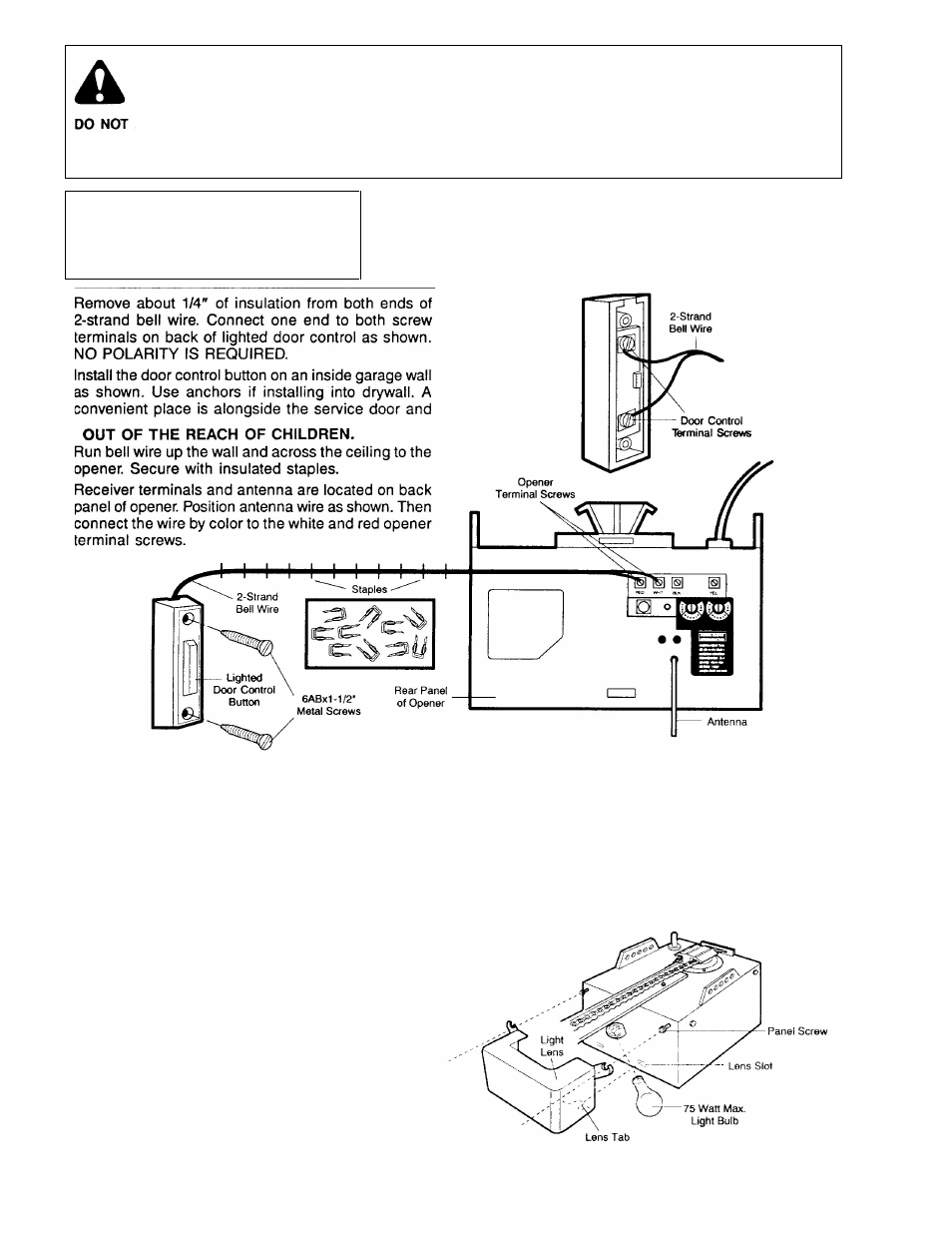 5) install lighted door control button, Installation step 5 | Chamberlain 1145-1/3HP User Manual | Page 14 / 28