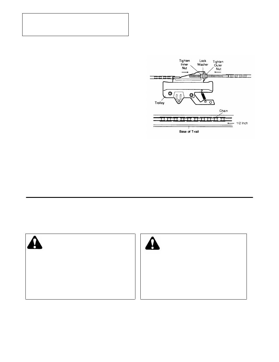 3) tighten the chain assembly, Installation section, Installation safety rules | Assembly step 3 | Chamberlain 1145-1/3HP User Manual | Page 9 / 28