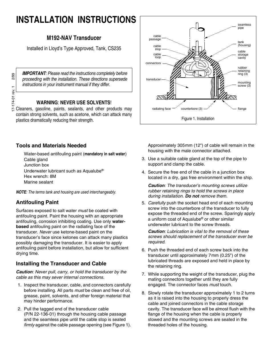 Airmar M192—Survey User Manual | 2 pages