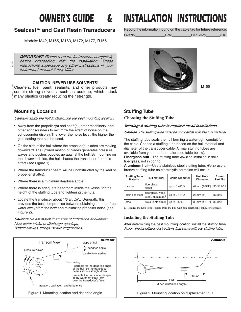 Airmar M42 User Manual | 4 pages