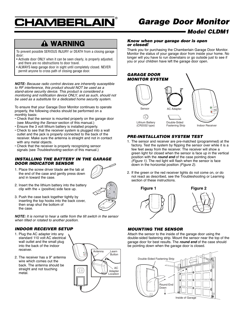 Chamberlain CLDM1 User Manual | 4 pages