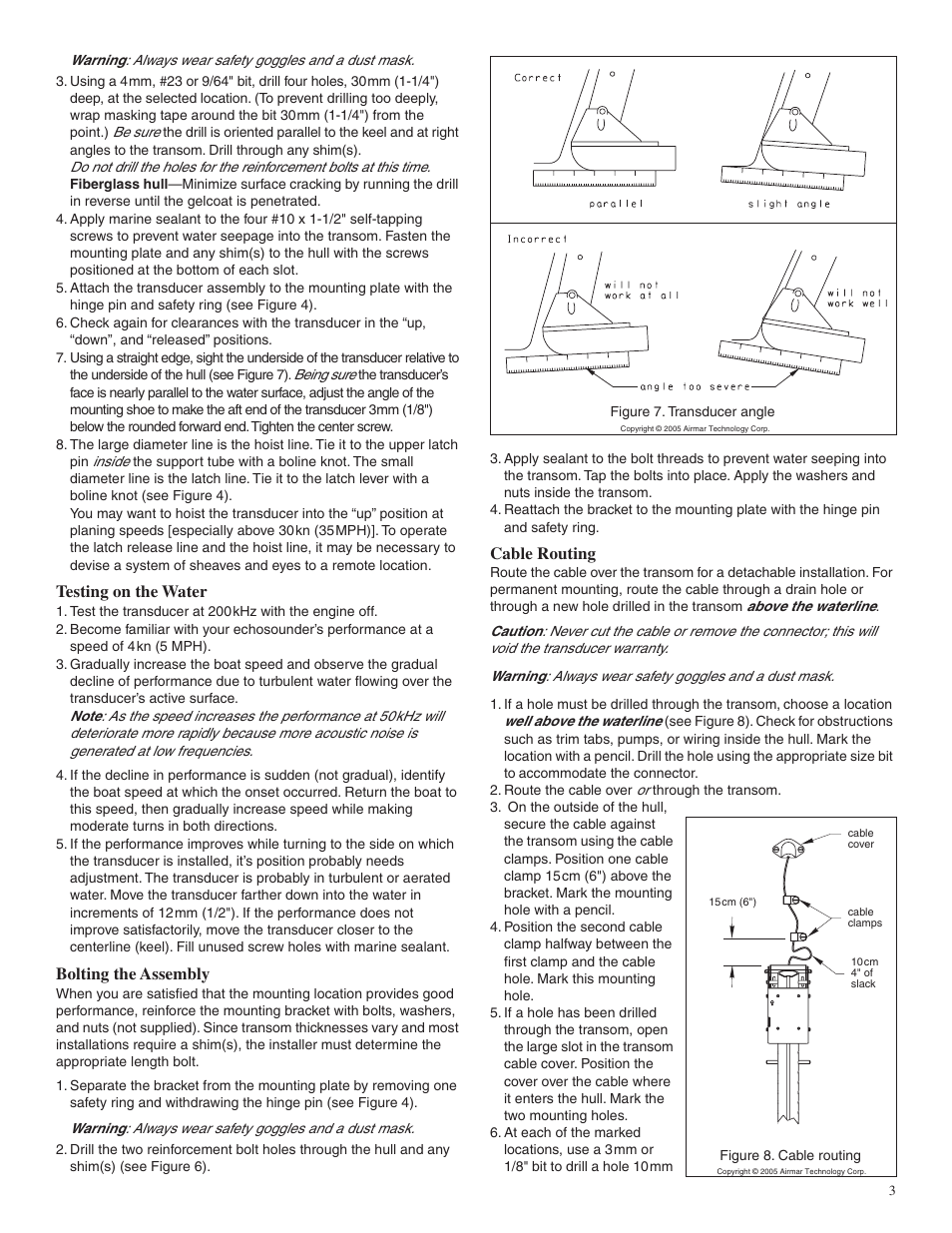 Airmar 1 kW—TM258 Long Bracket User Manual | Page 3 / 4