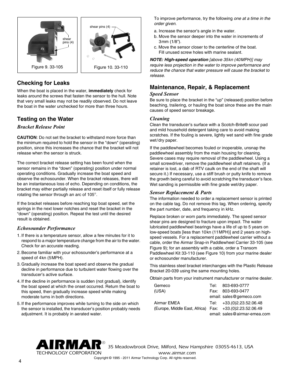 Airmar | Airmar P52 with Kick-up Bracket 20-035 User Manual | Page 4 / 4