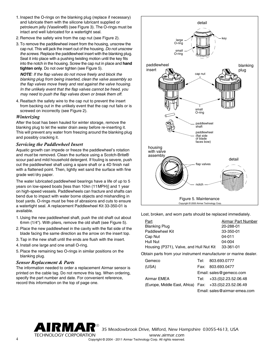 Airmar | Airmar Shorty™ with Valve—S300 User Manual | Page 4 / 4