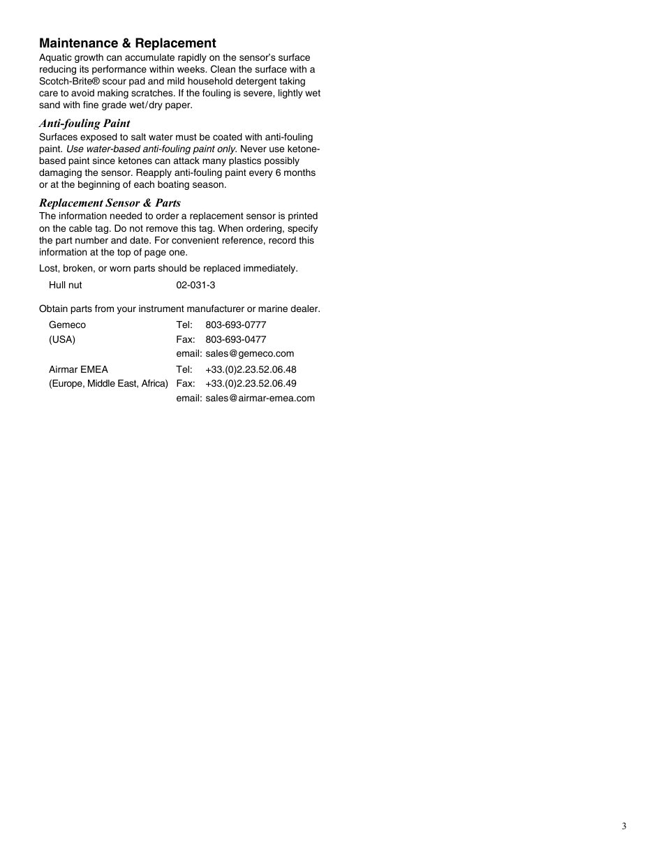 Airmar T42 Temperature Sensor—Analog User Manual | Page 3 / 4