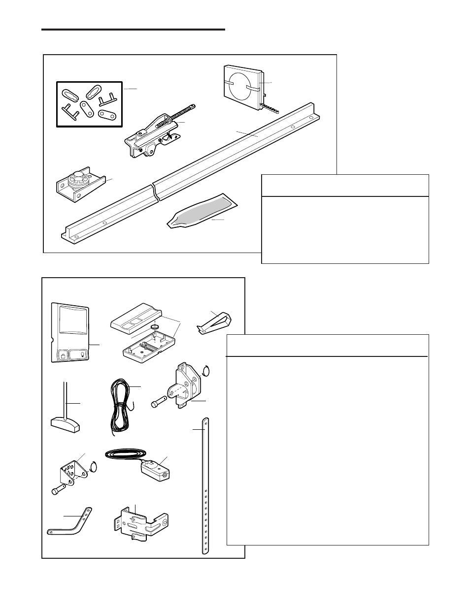 Repair parts, Rail assembly parts, Installation parts | 62 installation parts | Chamberlain 1265-267 1/2 HP User Manual | Page 33 / 36