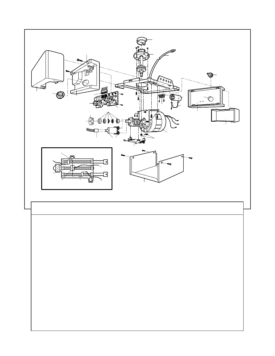 Motor unit assembly parts | Chamberlain 1265-267 1/2 HP User Manual | Page 34 / 36