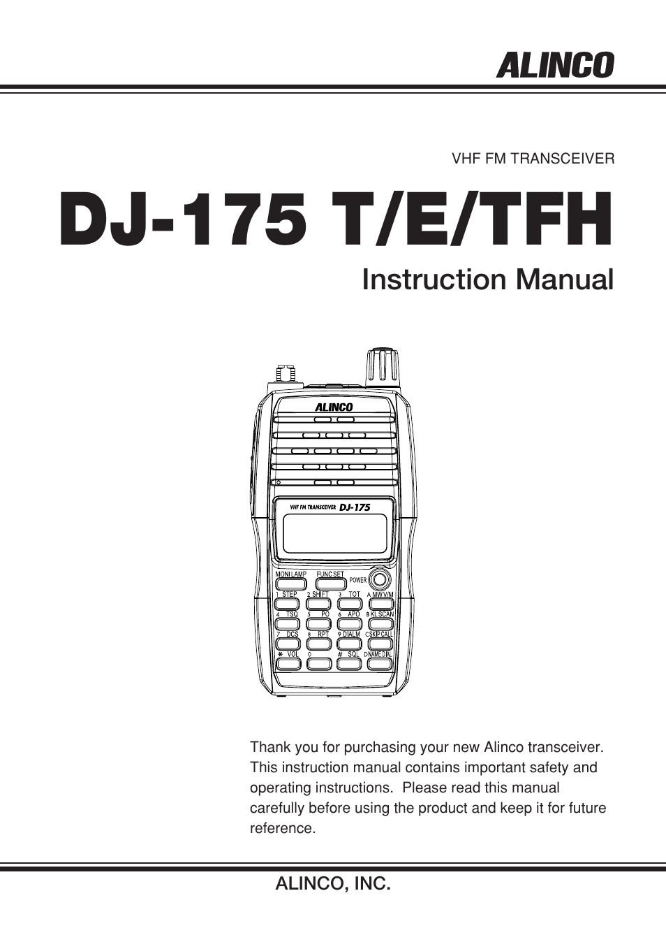 Alinco DJ-175 User Manual | 60 pages