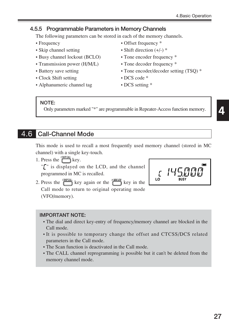 Call-channel mode | Alinco DJ-175 User Manual | Page 27 / 60