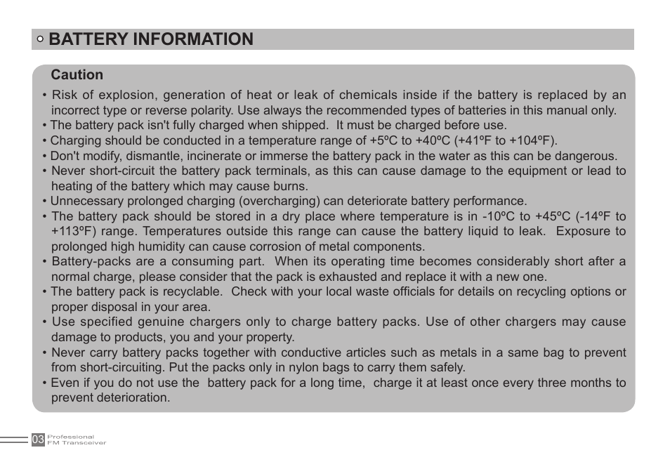 Battery information | Alinco DJ-500 User Manual | Page 19 / 69