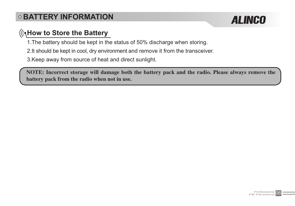 Battery information | Alinco DJ-500 User Manual | Page 22 / 69