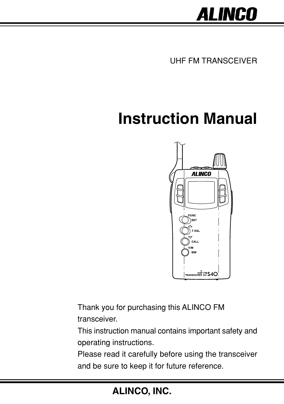 Alinco DJ-S40 User Manual | 44 pages