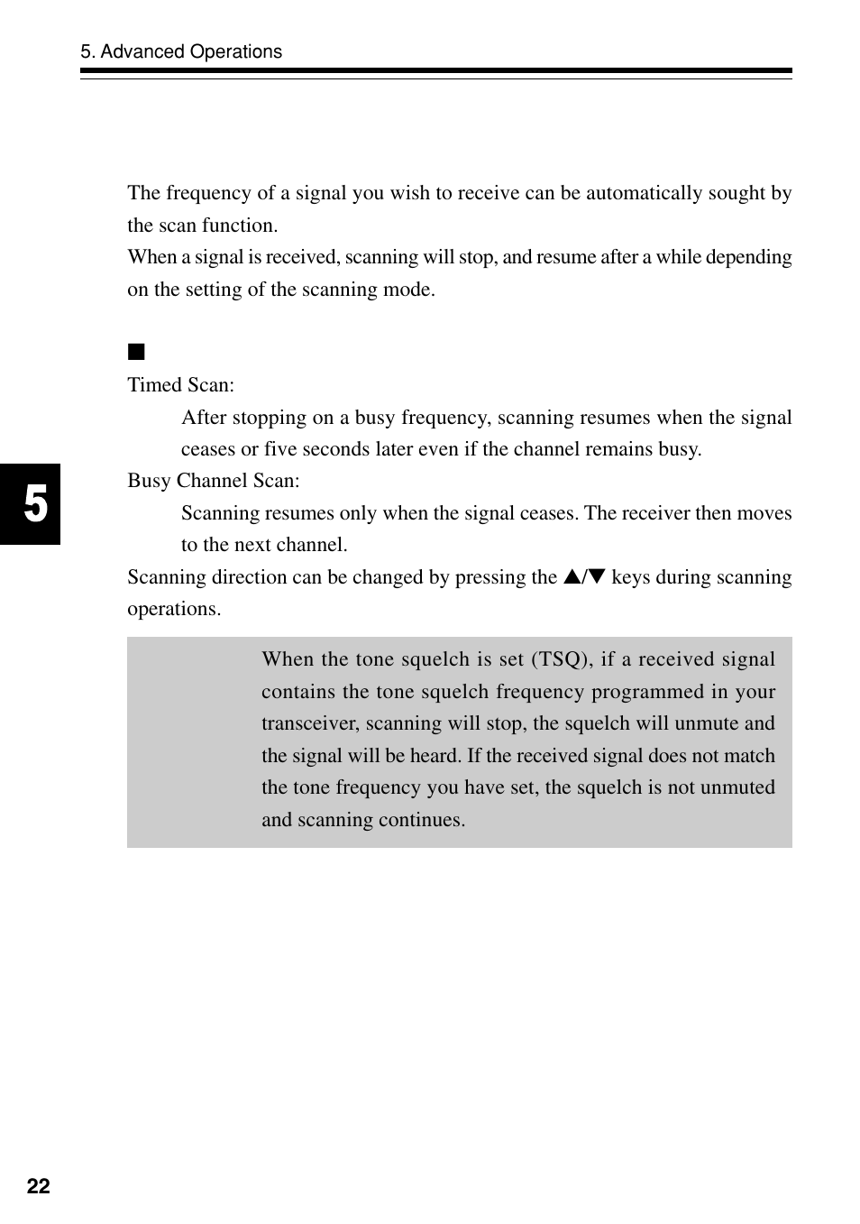 Advanced operations, 1 scanning | Alinco DJ-S40 User Manual | Page 26 / 44