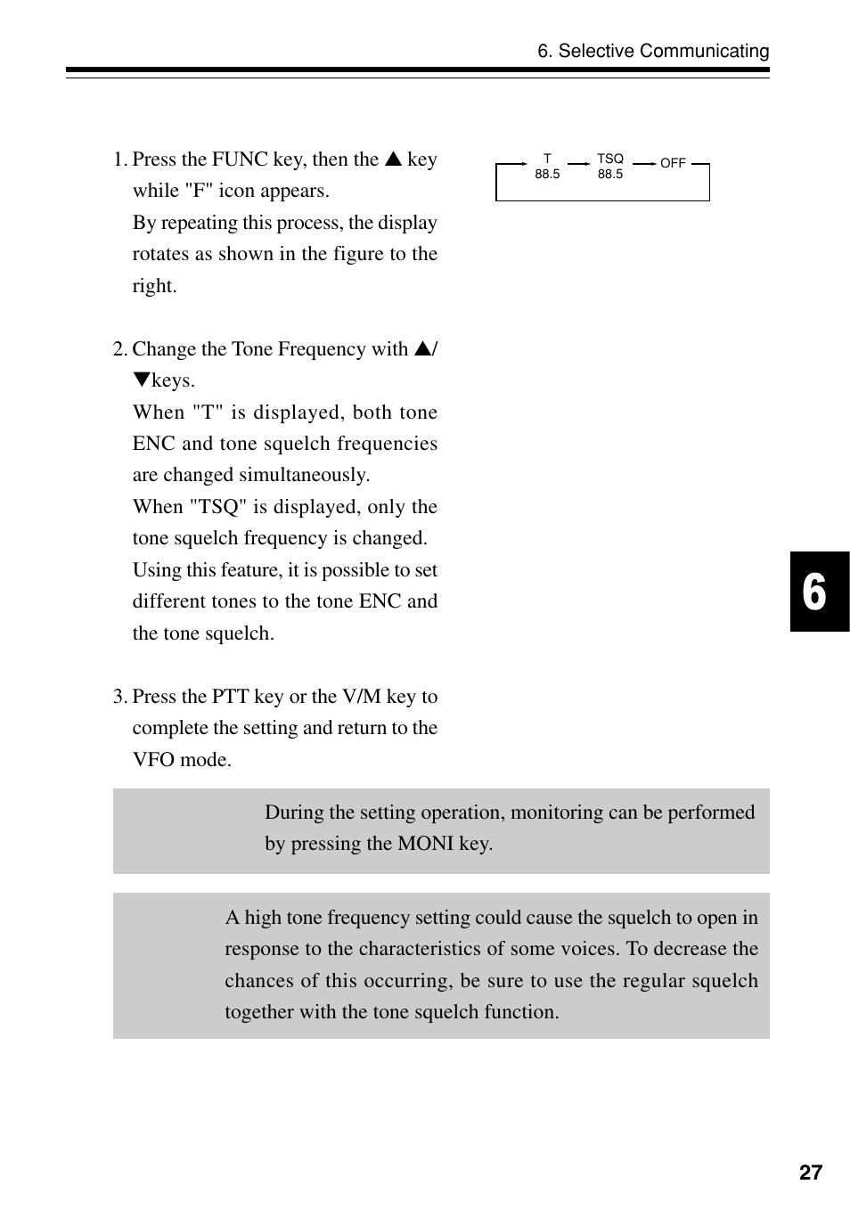 1 tone squelch | Alinco DJ-S40 User Manual | Page 31 / 44