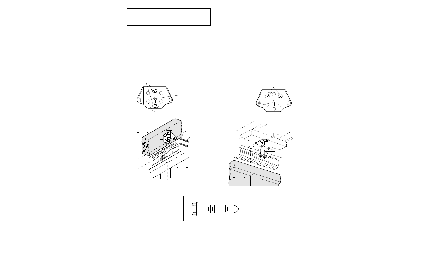 Install header bracket, Installation step 2, Install the header bracket | Fastening the header bracket to the wall, Fastening the header bracket to the ceiling, Hardware shown actual size | Chamberlain 2000SDR 1/2 HP User Manual | Page 10 / 36