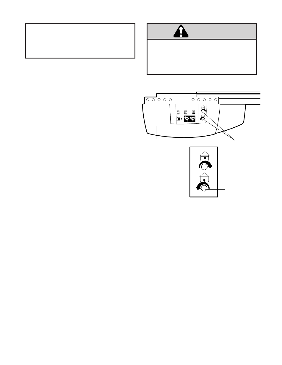 Adjustment section, Up and down limits, Warning | Adjustment step 1, Adjust the up and down limits, How and when to adjust the limits | Chamberlain 2000SDR 1/2 HP User Manual | Page 24 / 36