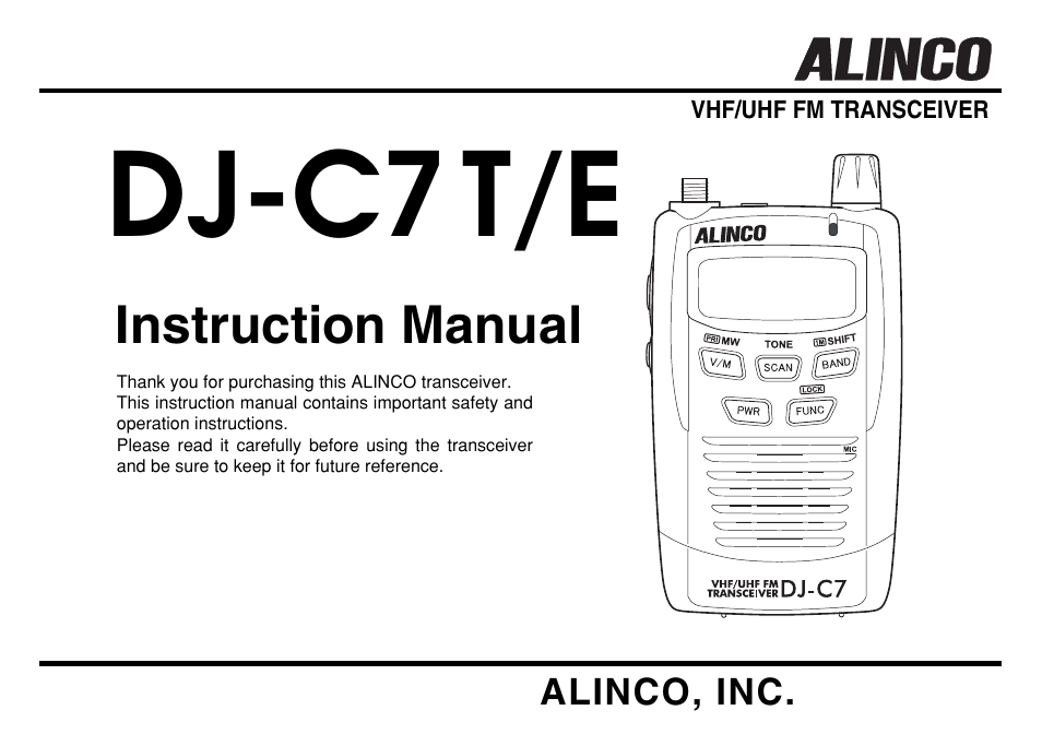 Alinco DJ-C7 User Manual | 34 pages