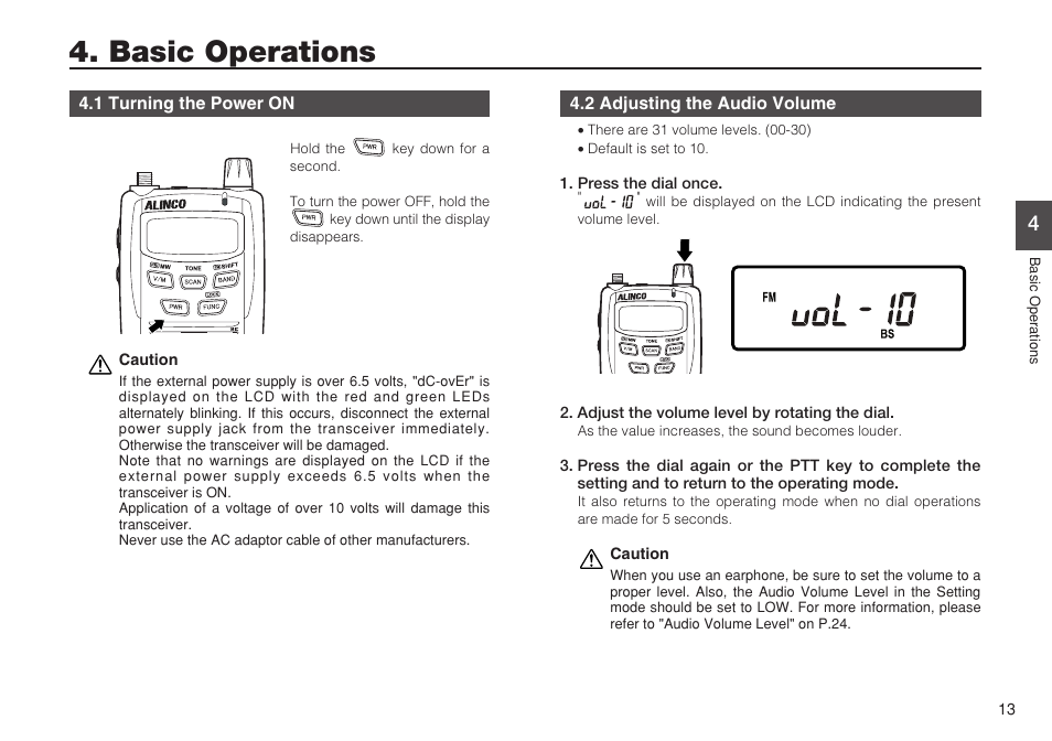 Basic operations | Alinco DJ-C7 User Manual | Page 13 / 34