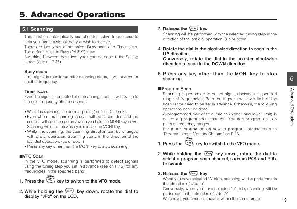 Advanced operations | Alinco DJ-C7 User Manual | Page 19 / 34