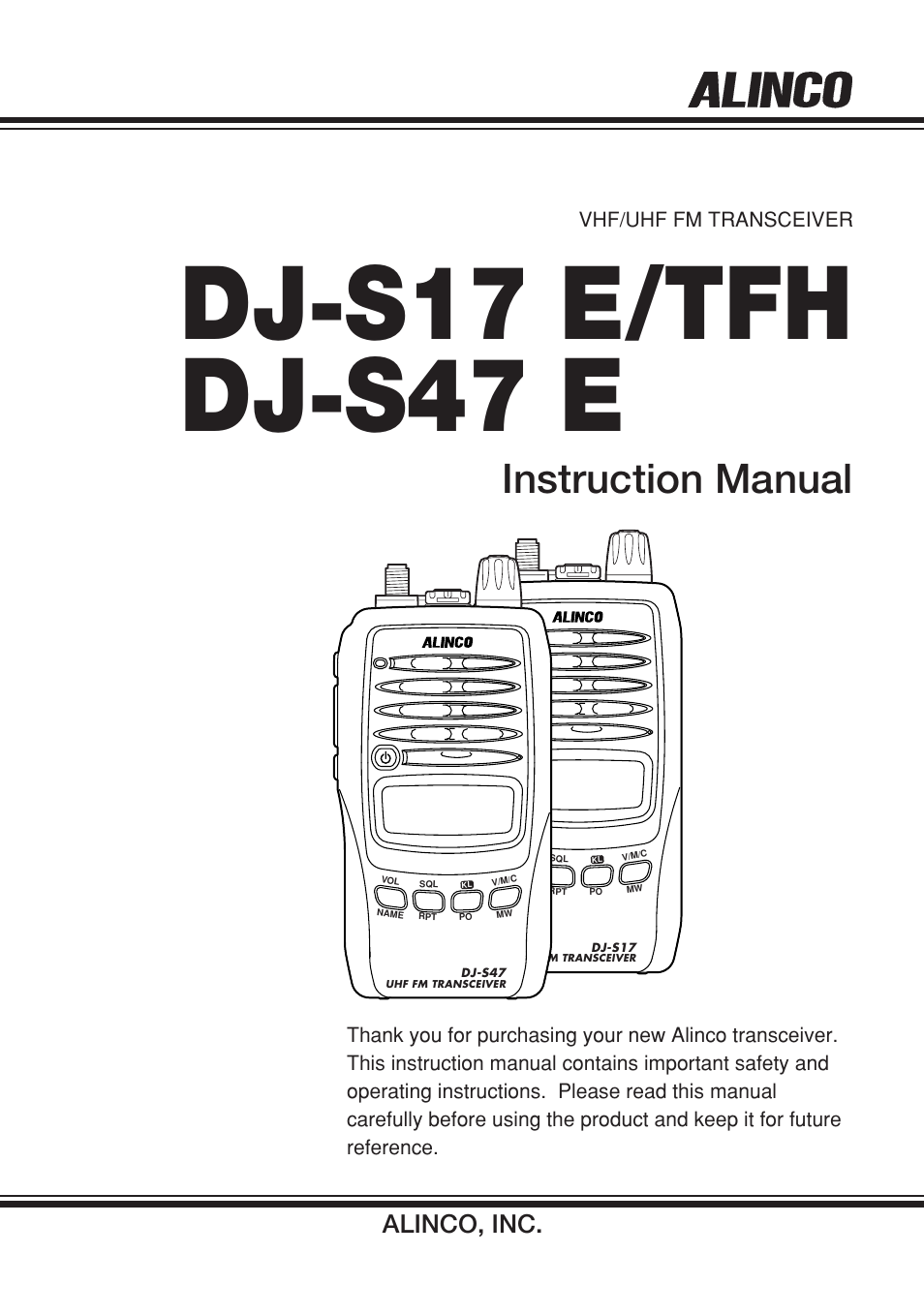 Alinco DJ-S17 User Manual | 66 pages