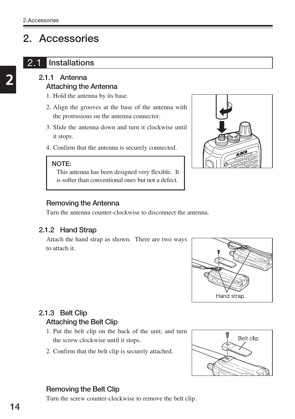 Accessories | Alinco DJ-S17 User Manual | Page 14 / 66