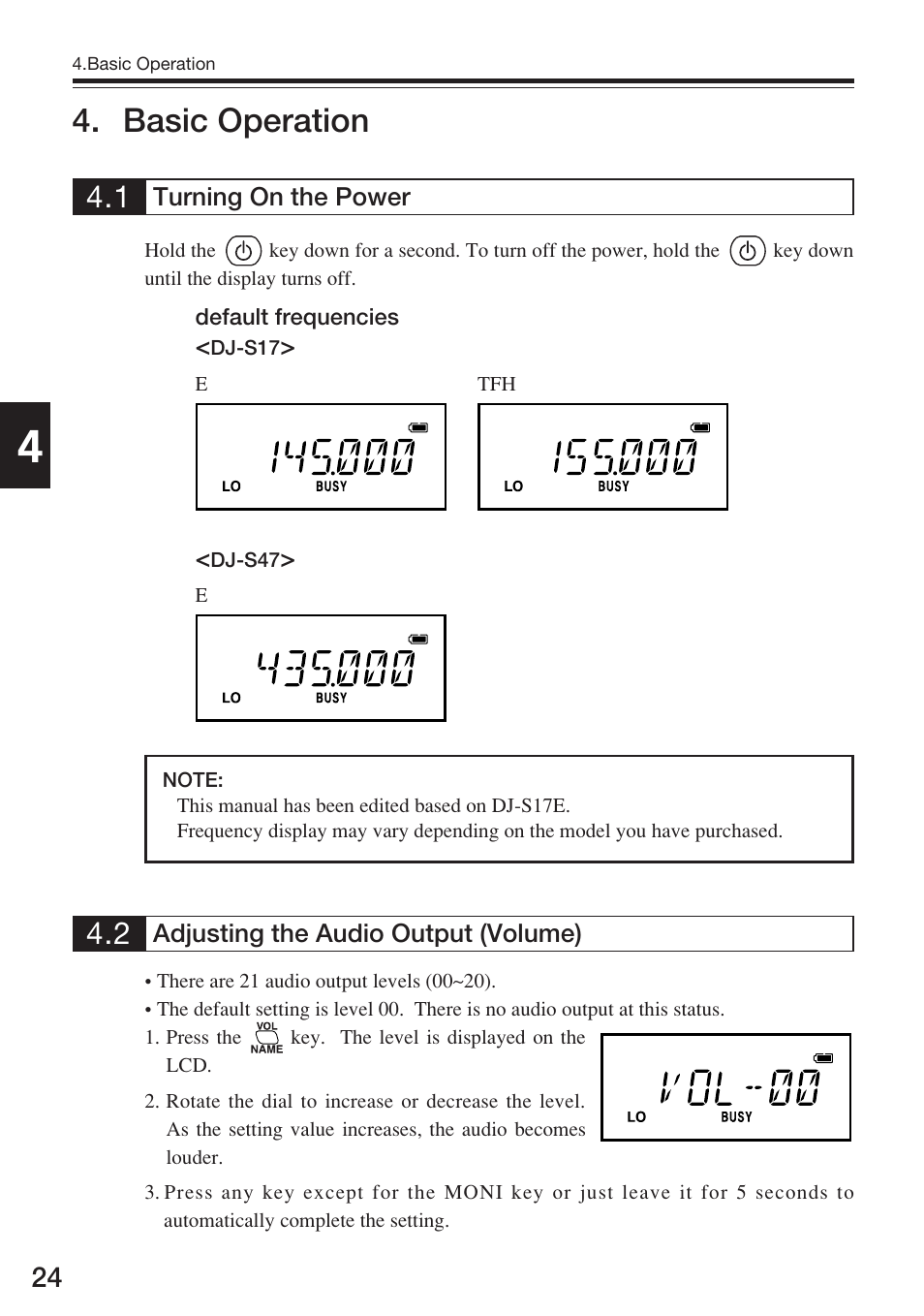 Basic operation | Alinco DJ-S17 User Manual | Page 24 / 66