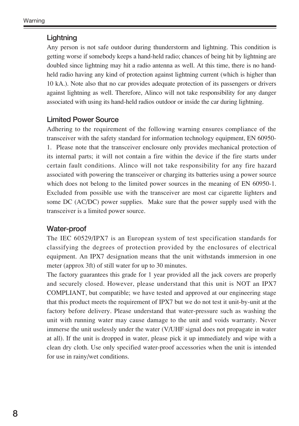 Alinco DJ-S17 User Manual | Page 8 / 66