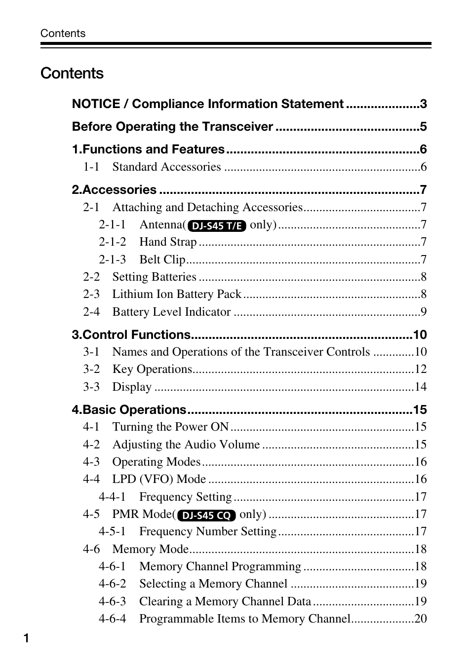 Alinco DJ-S45 User Manual | Page 2 / 48