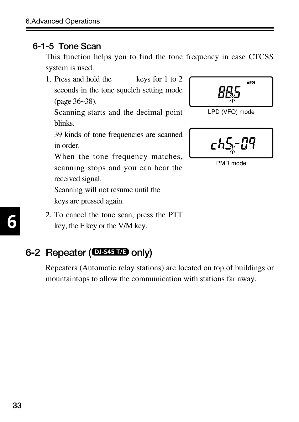 2 repeater ( only) | Alinco DJ-S45 User Manual | Page 34 / 48