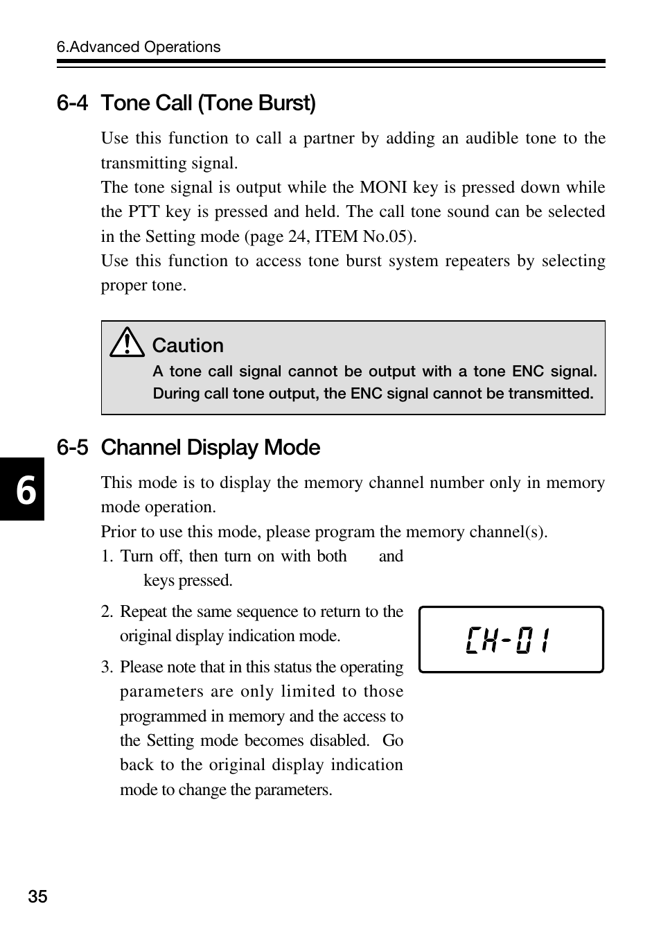 4 tone call (tone burst), 5 channel display mode | Alinco DJ-S45 User Manual | Page 36 / 48