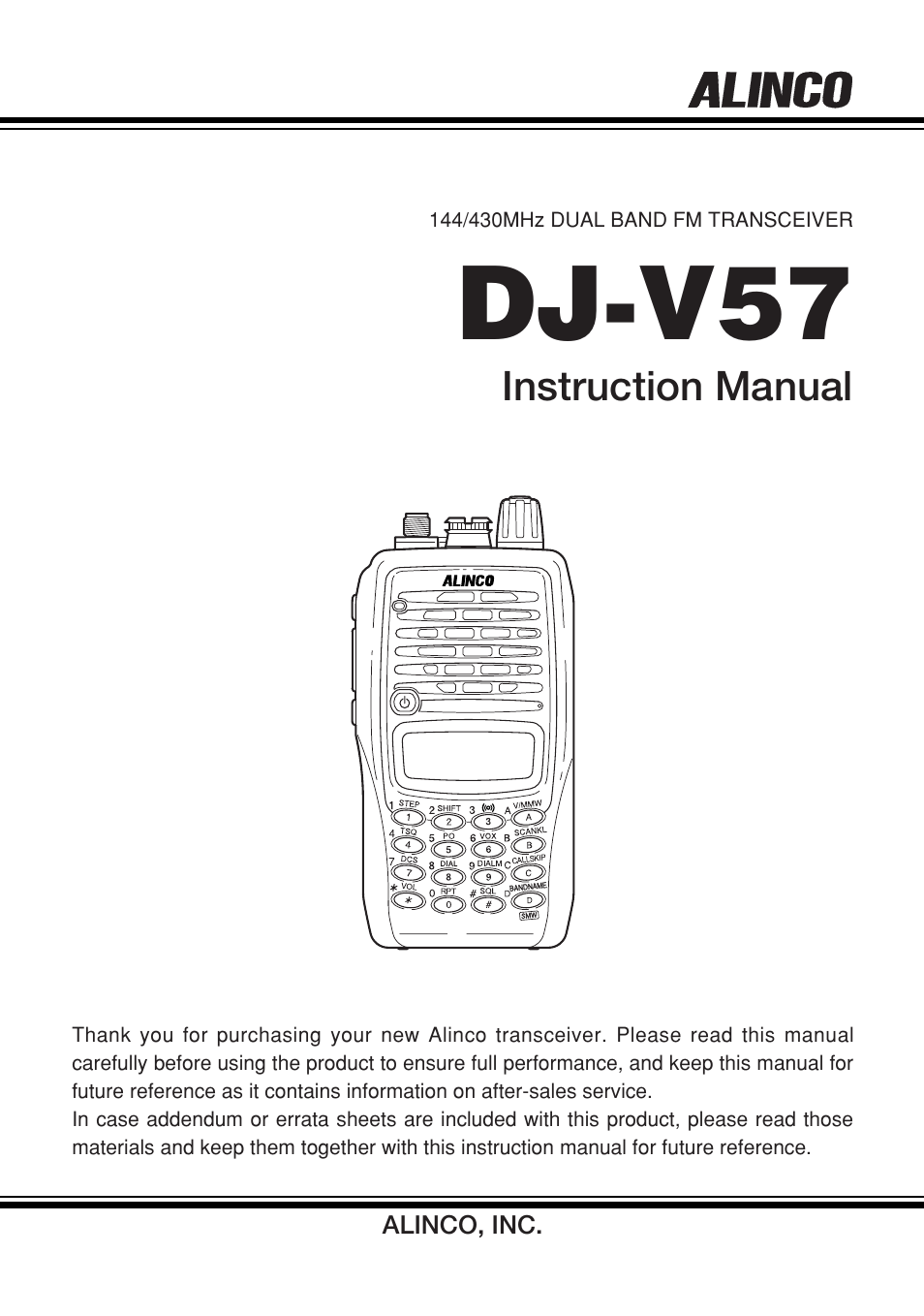 Alinco DJ-V57 User Manual | 72 pages